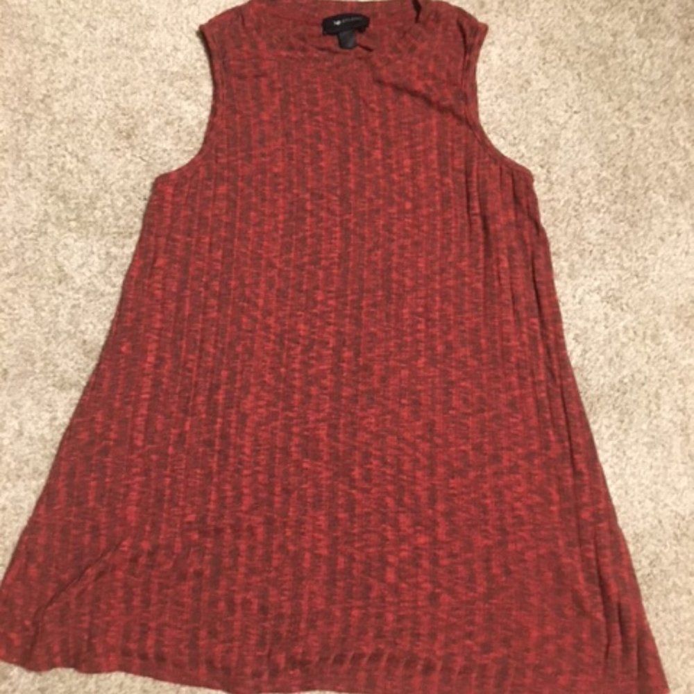 Women's AB Studio Sleeveless Blouse-Red/Black-M